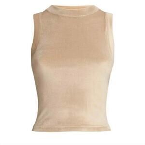 Skims Velour Crewneck Tank Top In Honey Tan Brown Size XL New